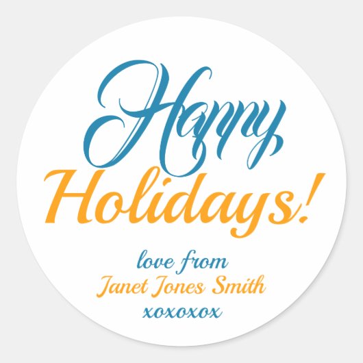 Sticker Rond Joyeuses Fêtes (Devant)