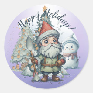 Sticker Rond Joyeuses fêtes