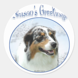Sticker Rond Joyeuses Fêtes australien