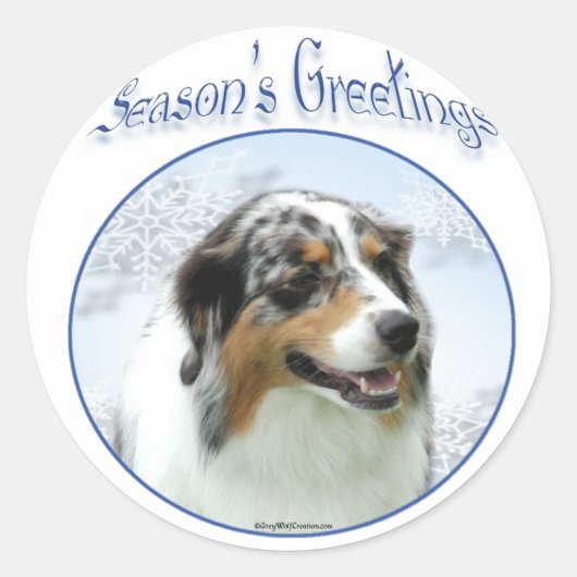 Sticker Rond Joyeuses Fêtes australien (Devant)