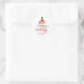 Sticker Rond Joyeuses fêtes | Casse-Noeud Script manuscrit (Sac)