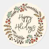 Sticker Rond Joyeuses fêtes de Noël (Devant)