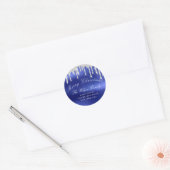 Sticker Rond Joyeuses fêtes de Noël RSVP Silver Royal Blue (Enveloppe)