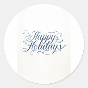 Sticker Rond Joyeuses Fêtes Joyeux Noël Famille Nouvel An