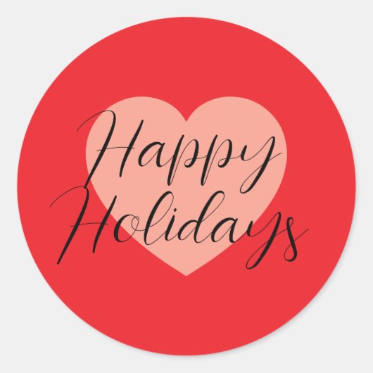 Sticker Rond Joyeuses Fêtes Joyeux Noël Période de Vacances Cœu (Devant)