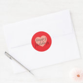 Sticker Rond Joyeuses Fêtes Joyeux Noël Période de Vacances Cœu (Enveloppe)