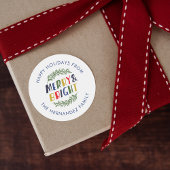 Sticker Rond Joyeuses Fêtes Merry and Bright