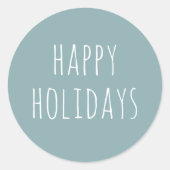 Sticker Rond Joyeuses fêtes | Noël bleu clair et calme (Devant)