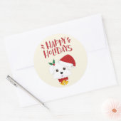 Sticker Rond Joyeuses fêtes - Noël maltais mignon (Enveloppe)