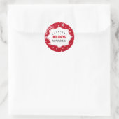 Sticker Rond Joyeuses fêtes. Noël personnalisé (Sac)