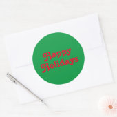 Sticker Rond "Joyeuses fêtes" rouge vert Noël (Enveloppe)