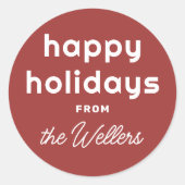 Sticker Rond Joyeuses fêtes | Script de lecture rétro (Devant)