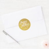 Sticker Rond Joyeuses Fêtes Script Or Blanc (Enveloppe)