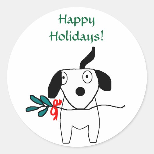 Sticker Rond Joyeuses fêtes ! -Stickers de voeux de vacances (Devant)
