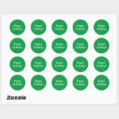 Sticker Rond "Joyeuses fêtes" vert blanc (Feuille)