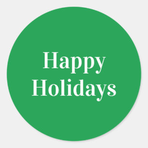 Sticker Rond "Joyeuses fêtes" vert blanc