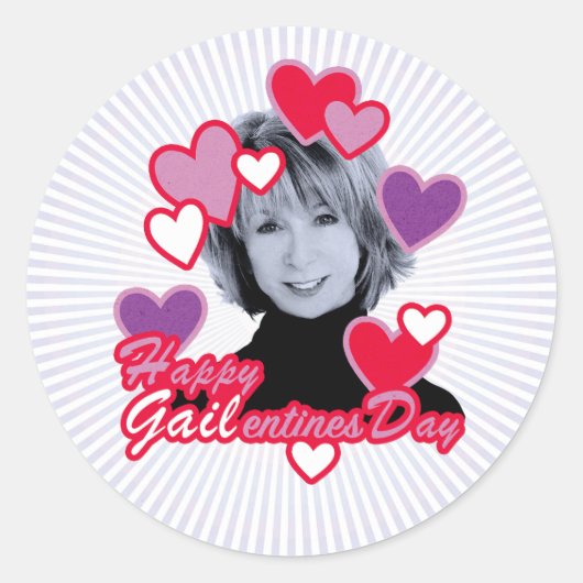 Sticker Rond Joyeuses Galentines avec la Gail Platt de Coronati (Devant)