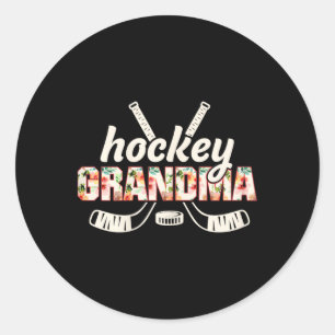 Sticker Rond Joyeuses journées de hockey Drôle de hockey sur gl
