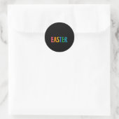 Sticker Rond Joyeuses Pâques (Sac)