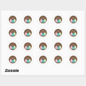 Sticker Rond Joyeuses Pâques (Feuille)