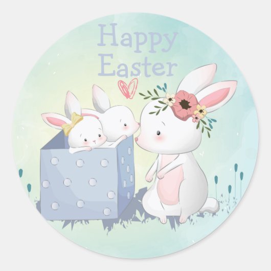 Sticker Rond Joyeuses Pâques (Devant)