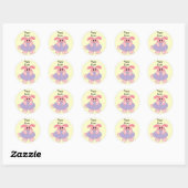 Sticker Rond Joyeuses Pâques (Feuille)