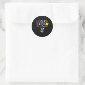 Sticker Rond Joyeuses Pâques aussi empreintes de bébé enceinte (Sac)
