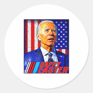 Sticker Rond Joyeuses Pâques Drôle Joe Biden 4 Juillet Hommes F