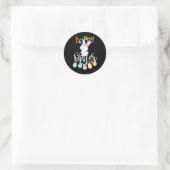 Sticker Rond Joyeuses Pâques Egg Groovy Lapin Enfants  (Sac)