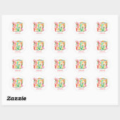 Sticker Rond Joyeuses Pâques Florales Colorées Élégantes (Feuille)
