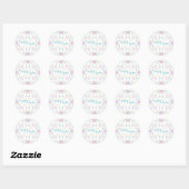 Sticker Rond Joyeuses Pâques Message Mignon  (Feuille)