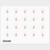 Sticker Rond Joyeuses Pâques Œuf & Carottes (Feuille)