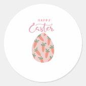 Sticker Rond Joyeuses Pâques Œuf & Carottes (Devant)