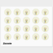 Sticker Rond Joyeuses Pâques pastel mignonnes (Feuille)