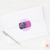 Sticker Rond Joyeuses tulipes d'anniversaire (Enveloppe)