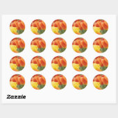 Sticker Rond Joyeuses Tulipes de Pâques (Feuille)