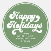 Sticker Rond Joyeuses Vacances Amusantes Moderne Typographie Ré (Devant)