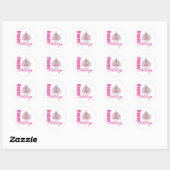 Sticker Rond Joyeuses Vacances Cancer du sein Pink Ribbon (Feuille)