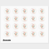 Sticker Rond Joyeuses Vacances Cute Retro (Feuille)