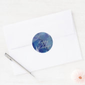 Sticker Rond Joyeuses vacances en bleu (Enveloppe)