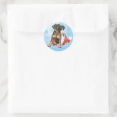 Sticker Rond Joyeuses vacances Min Pin (Sac)