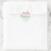 Sticker Rond Joyeuses vacances Script Holiday (Sac)
