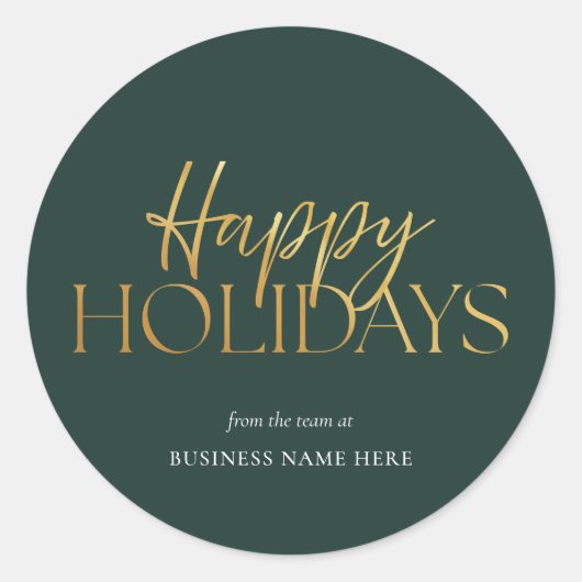 Sticker Rond Joyeuses Vacances Vertes Or Affaires Noël (Devant)