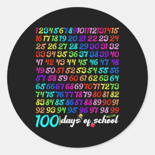 Sticker Rond Joyeux 100 Jour De L'École Enseignant Enfant Garço