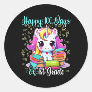 Sticker Rond Joyeux 100 jours de 1ère année enseignant 100e jou