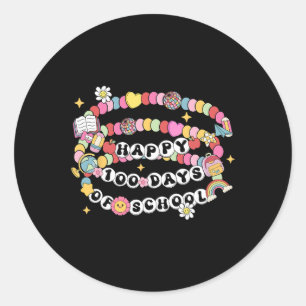 Sticker Rond Joyeux 100 Jours De Bracelet École Étudiant