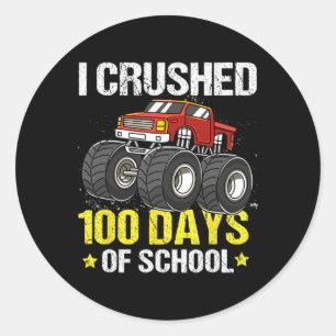 Sticker Rond Joyeux 100 Jours De Camion Monster Pour Enfants Bo