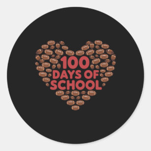 Sticker Rond Joyeux 100 Jours De Football Scolaire 100E Jour