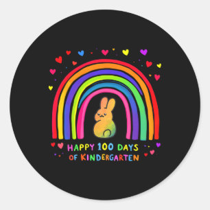 Sticker Rond Joyeux 100 Jours De Jardin D'Enfant Grotte Arc-En-