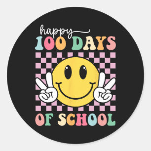 Sticker Rond Joyeux 100 Jours De Smile À L'École Enseignant Gar